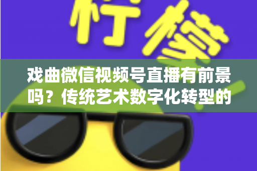 戏曲微信视频号直播有前景吗?传统艺术数字化转型的机遇、挑战与变现路径全解析 戏曲微信视频号直播有前景吗?传统艺术数字化转型的机遇、挑战与变现路径全解析