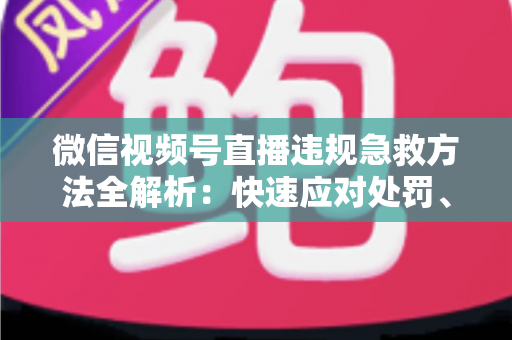 微信视频号直播违规急救方法全解析:快速应对处罚、挽回账号权重的实战自救指南 微信视频号直播违规急救方法全解析:快速应对处罚、挽回账号权重的实战自救指南