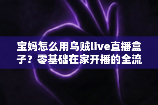 宝妈怎么用乌贼live直播盒子？零基础在家开播的全流程实用指南