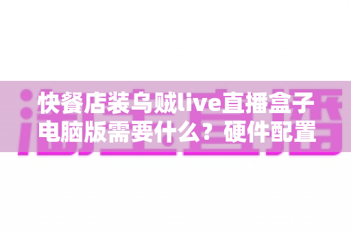 快餐店装乌贼live直播盒子电脑版需要什么？硬件配置与安装条件全解析