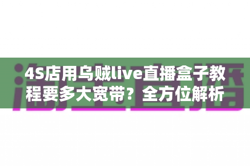 4S店用乌贼live直播盒子教程要多大宽带?全方位解析直播带宽需求与配置指南 4S店用乌贼live直播盒子教程要多大宽带?全方位解析直播带宽需求与配置指南