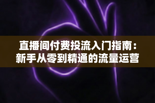 直播间付费投流入门指南:新手从零到精通的流量运营实战手册 直播间付费投流入门指南:新手从零到精通的流量运营实战手册