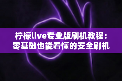 柠檬live专业版刷机教程：零基础也能看懂的安全刷机全流程指南