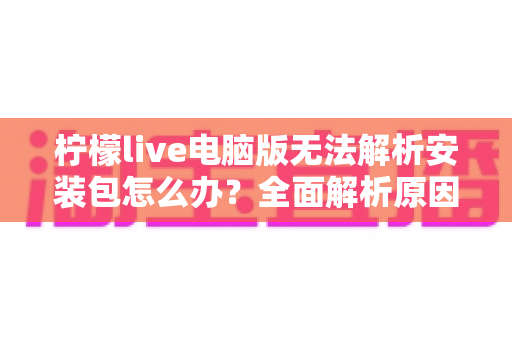 柠檬live电脑版无法解析安装包怎么办？全面解析原因与高效解决方法