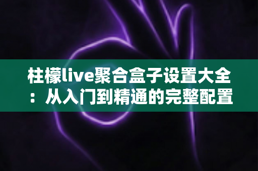 柱檬live聚合盒子设置大全：从入门到精通的完整配置指南