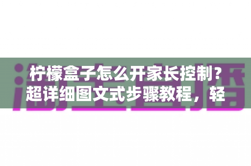 柠檬盒子怎么开家长控制?超详细图文式步骤教程,轻松守护孩子健康观影环境 柠檬盒子怎么开家长控制?超详细图文式步骤教程,轻松守护孩子健康观影环境