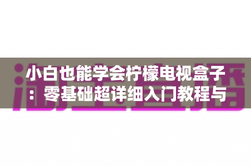 小白也能学会柠檬电视盒子：零基础超详细入门教程与实用指南