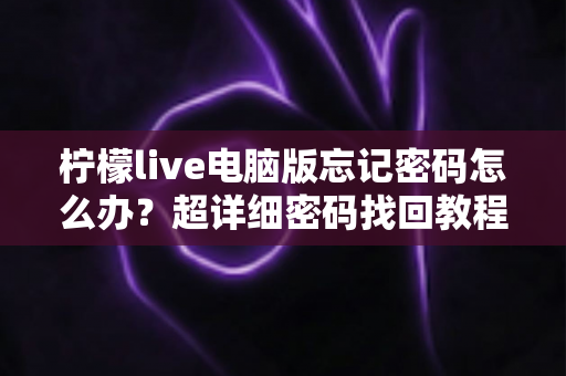 柠檬live电脑版忘记密码怎么办？超详细密码找回教程与账号安全防护指南