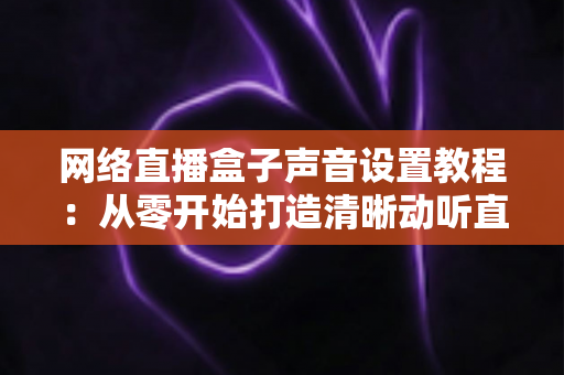 网络直播盒子声音设置教程：从零开始打造清晰动听直播音效的完整指南