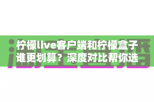 柠檬live客户端和柠檬盒子谁更划算？深度对比帮你选对不花冤枉钱