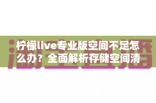 柠檬live专业版空间不足怎么办？全面解析存储空间清理与优化实用指南