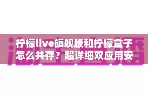 柠檬live旗舰版和柠檬盒子怎么共存?超详细双应用安装教程与日常管理技巧全解析 柠檬live旗舰版和柠檬盒子怎么共存?超详细双应用安装教程与日常管理技巧全解析