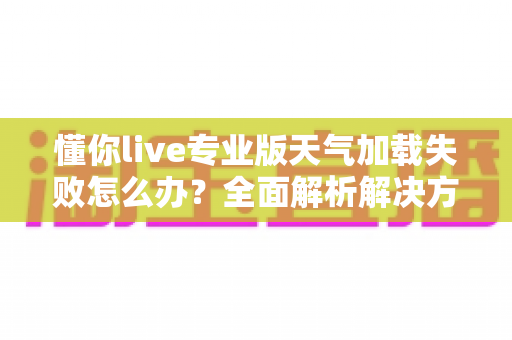 懂你live专业版天气加载失败怎么办？全面解析解决方法与实用技巧