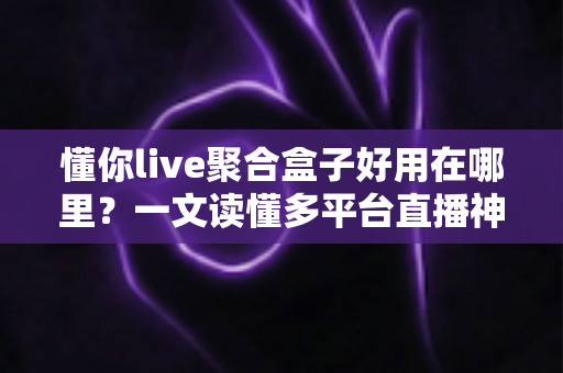 懂你live聚合盒子好用在哪里?一文读懂多平台直播神器如何提升你的直播效率与流量收益 懂你live聚合盒子好用在哪里?一文读懂多平台直播神器如何提升你的直播效率与流量收益