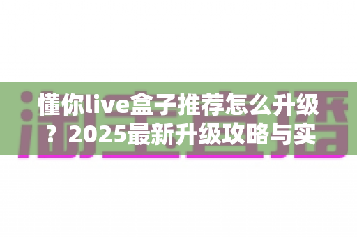 懂你live盒子推荐怎么升级?2025最新升级攻略与实用技巧全解析 懂你live盒子推荐怎么升级?2025最新升级攻略与实用技巧全解析