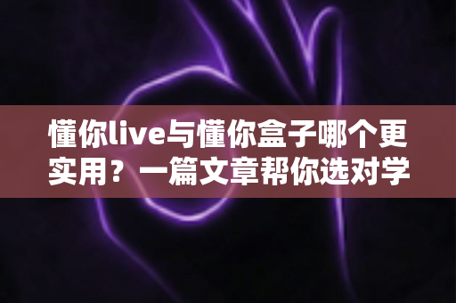 懂你live与懂你盒子哪个更实用？一篇文章帮你选对学习工具，少花冤枉钱
