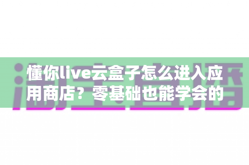 懂你live云盒子怎么进入应用商店？零基础也能学会的完整操作指南与实用技巧分享