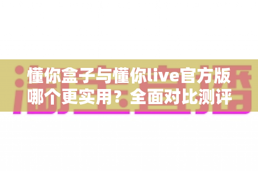 懂你盒子与懂你live官方版哪个更实用？全面对比测评帮你做出正确选择