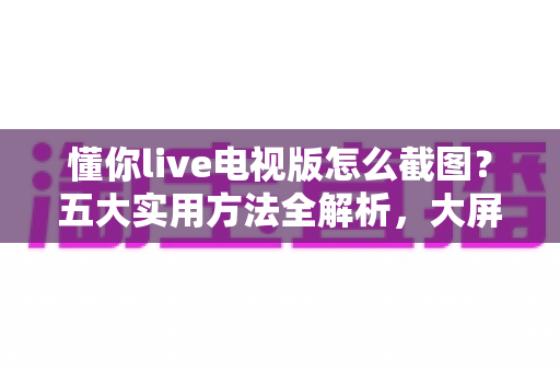 懂你live电视版怎么截图?五大实用方法全解析,大屏精彩瞬间一键留存 懂你live电视版怎么截图?五大实用方法全解析,大屏精彩瞬间一键留存