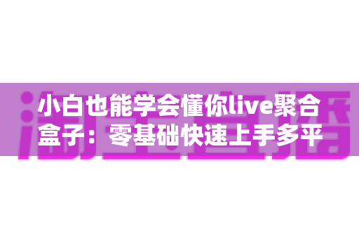 小白也能学会懂你live聚合盒子：零基础快速上手多平台直播聚合工具的完整指南