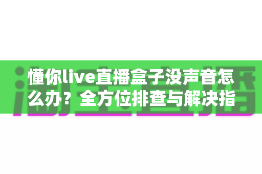 懂你live直播盒子没声音怎么办?全方位排查与解决指南,快速恢复观影体验 懂你live直播盒子没声音怎么办?全方位排查与解决指南,快速恢复观影体验
