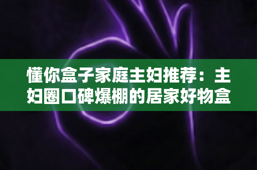 懂你盒子家庭主妇推荐：主妇圈口碑爆棚的居家好物盒子，让日子省心又有惊喜感