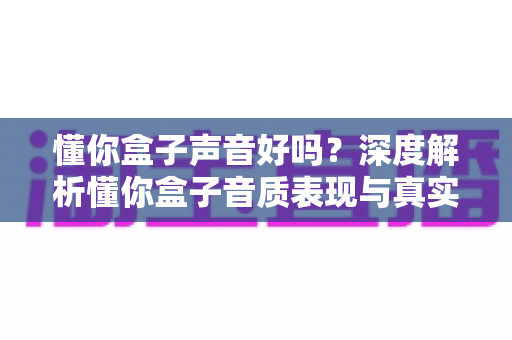 懂你盒子声音好吗？深度解析懂你盒子音质表现与真实使用体验