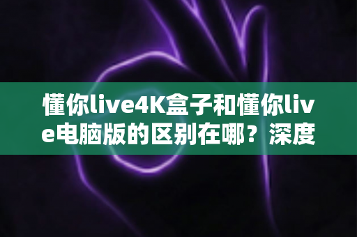 懂你live4K盒子和懂你live电脑版的区别在哪？深度解析两大版本核心差异，帮你选对不踩坑