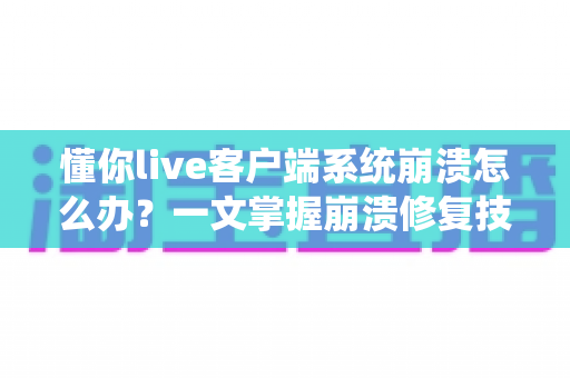 懂你live客户端系统崩溃怎么办？一文掌握崩溃修复技巧与预防方案，快速恢复流畅直播体验