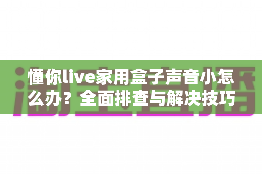 懂你live家用盒子声音小怎么办？全面排查与解决技巧一网打尽