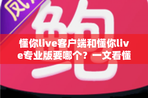 懂你live客户端和懂你live专业版要哪个？一文看懂两大版本差异，选对工具直播更高效