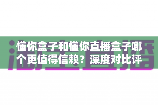 懂你盒子和懂你直播盒子哪个更值得信赖？深度对比评测与选购避坑指南