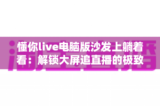 懂你live电脑版沙发上躺着看：解锁大屏追直播的极致舒适体验