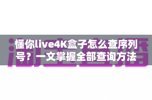 懂你live4K盒子怎么查序列号？一文掌握全部查询方法与实用技巧