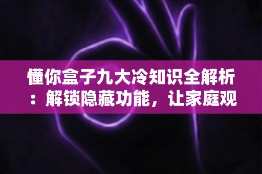 懂你盒子九大冷知识全解析：解锁隐藏功能，让家庭观影体验直接拉满