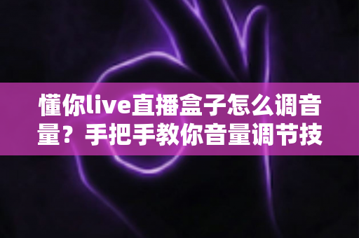 懂你live直播盒子怎么调音量？手把手教你音量调节技巧与故障排查全攻略