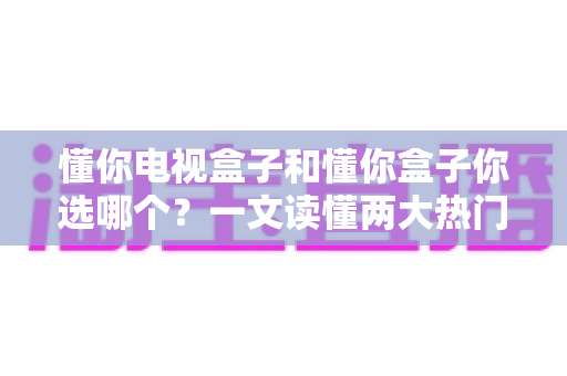 懂你电视盒子和懂你盒子你选哪个?一文读懂两大热门盒子的真实差异与选购建议 懂你电视盒子和懂你盒子你选哪个?一文读懂两大热门盒子的真实差异与选购建议