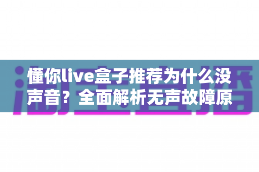 懂你live盒子推荐为什么没声音？全面解析无声故障原因与实用解决方案