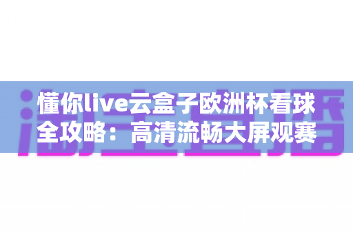 懂你live云盒子欧洲杯看球全攻略：高清流畅大屏观赛，燃爆这个足球之夏