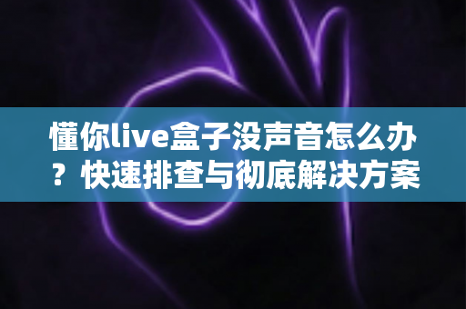 懂你live盒子没声音怎么办？快速排查与彻底解决方案全攻略
