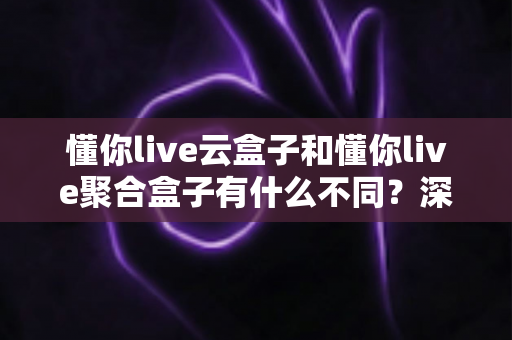 懂你live云盒子和懂你live聚合盒子有什么不同？深度对比解析与选购全攻略