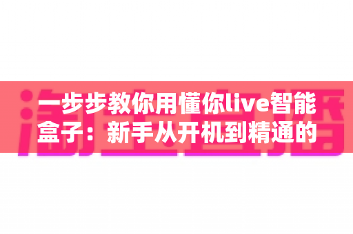 一步步教你用懂你live智能盒子：新手从开机到精通的保姆级使用指南