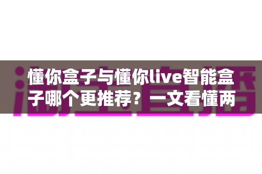 懂你盒子与懂你live智能盒子哪个更推荐？一文看懂两款盒子的真实差距与选购建议