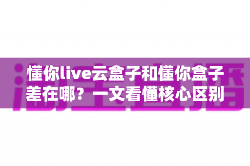 懂你live云盒子和懂你盒子差在哪?一文看懂核心区别,选对盒子不吃亏 懂你live云盒子和懂你盒子差在哪?一文看懂核心区别,选对盒子不吃亏
