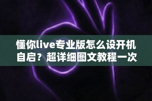 懂你live专业版怎么设开机自启?超详细图文教程一次学会 懂你live专业版怎么设开机自启?超详细图文教程一次学会
