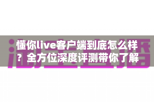 懂你live客户端到底怎么样？全方位深度评测带你了解真实使用体验