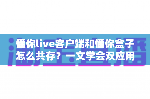 懂你live客户端和懂你盒子怎么共存？一文学会双应用安装配置与稳定运行全攻略