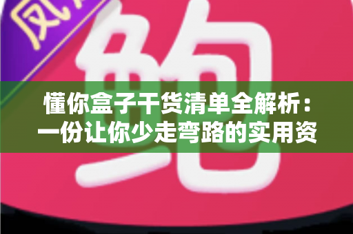 懂你盒子干货清单全解析：一份让你少走弯路的实用资源指南