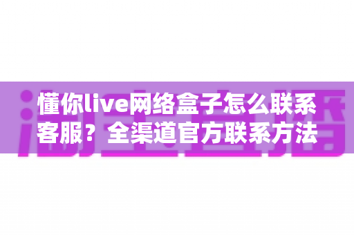 懂你live网络盒子怎么联系客服?全渠道官方联系方法与高效沟通指南助你快速解决问题 懂你live网络盒子怎么联系客服?全渠道官方联系方法与高效沟通指南助你快速解决问题