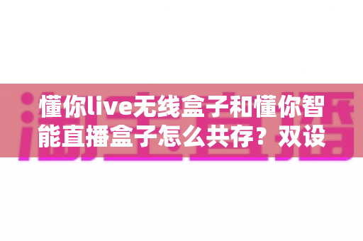 懂你live无线盒子和懂你智能直播盒子怎么共存?双设备协同使用全攻略助你直播效率翻倍 懂你live无线盒子和懂你智能直播盒子怎么共存?双设备协同使用全攻略助你直播效率翻倍